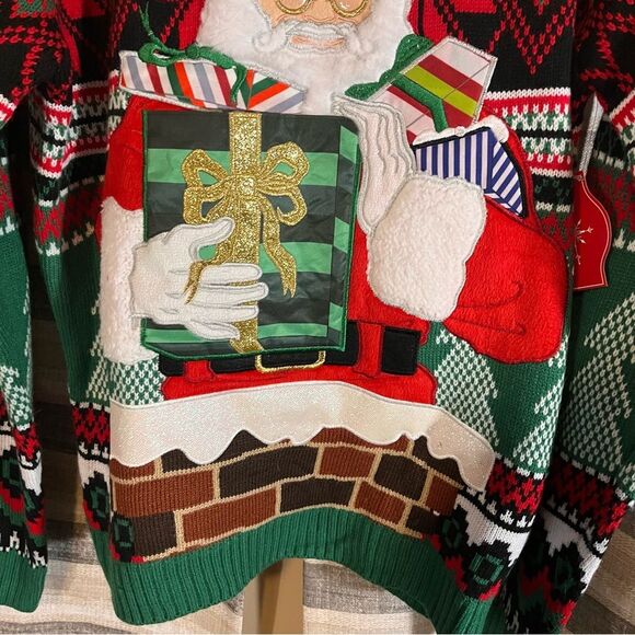 Holiday Time Santa Christmas Sweater‎ Size Medium - Picture 4 of 9